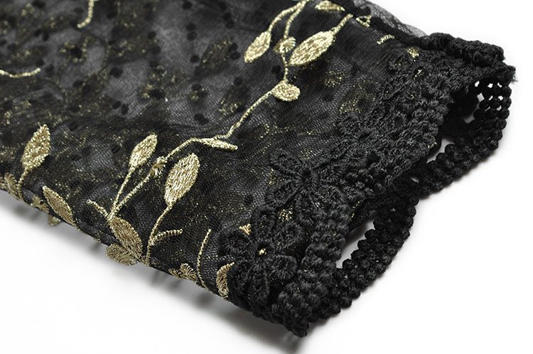 Fashion runway maxi dress V-neck high quality Lace mesh stitching Gold thread embroidery Slim party long dress Women