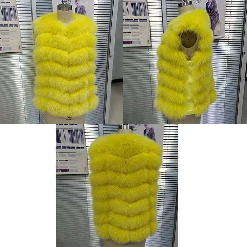 Fashion winter warm fur coat Natural fox fur women's coat Real fox fur coat Thick fur coat