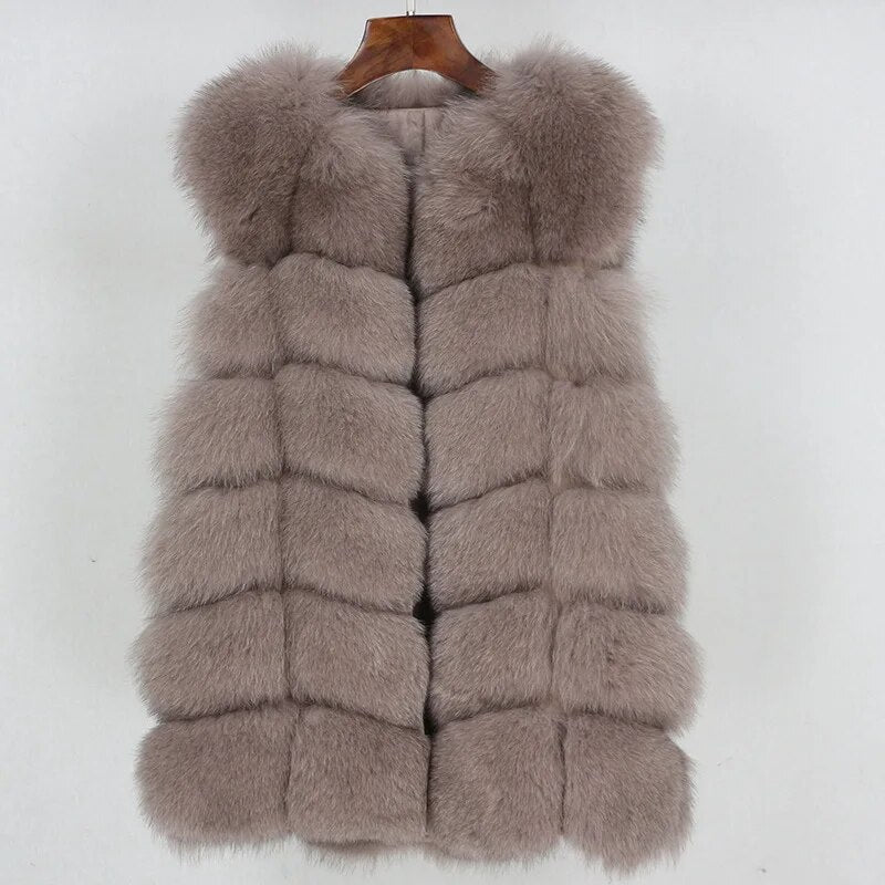 Fashion winter warm fur coat Natural fox fur women's coat Real fox fur coat Thick fur coat