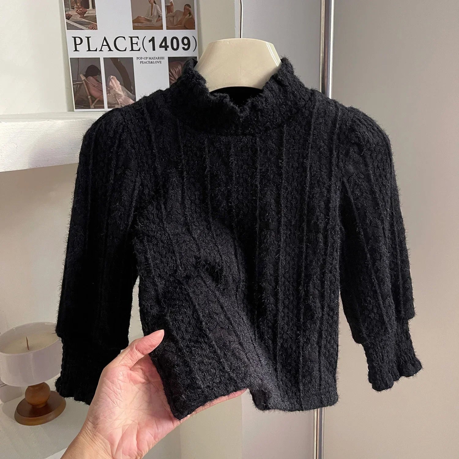 Girls Clothes Sets Winter Plush Fleece Kids Denim Jacket+Skirt Fashion Warm Thick Velvet Fur Children Coats Bottoming Shirt 2-8Y Black