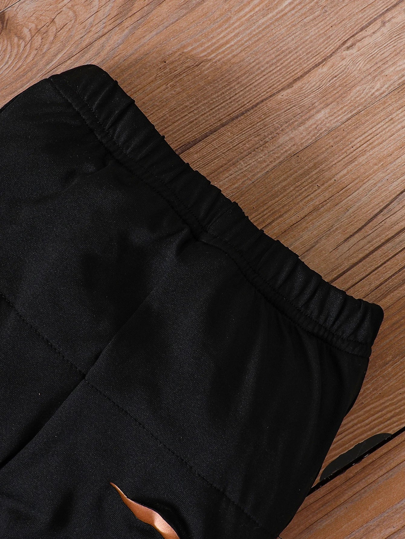 Girls' Clothing Set Round Neck Long Sleeve Cartoon Print Folded Bow Knot Broken Pants Set Girls' Fashion Set