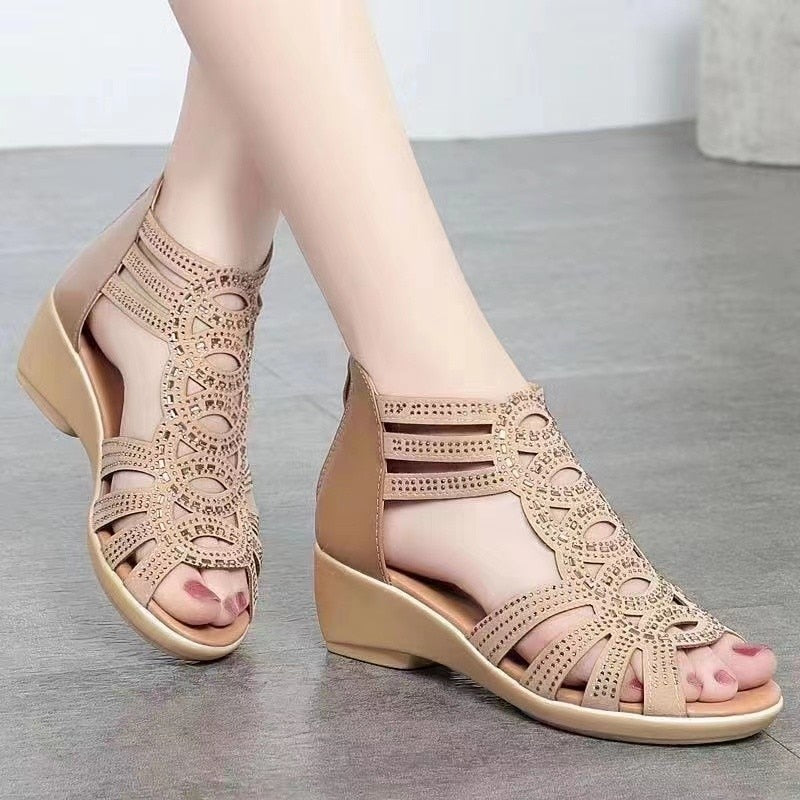 Gladiator Women Sandals Breathable Female Sandals Outdoor Soft Women's Casual Shoes Roma Fashion Flats summer