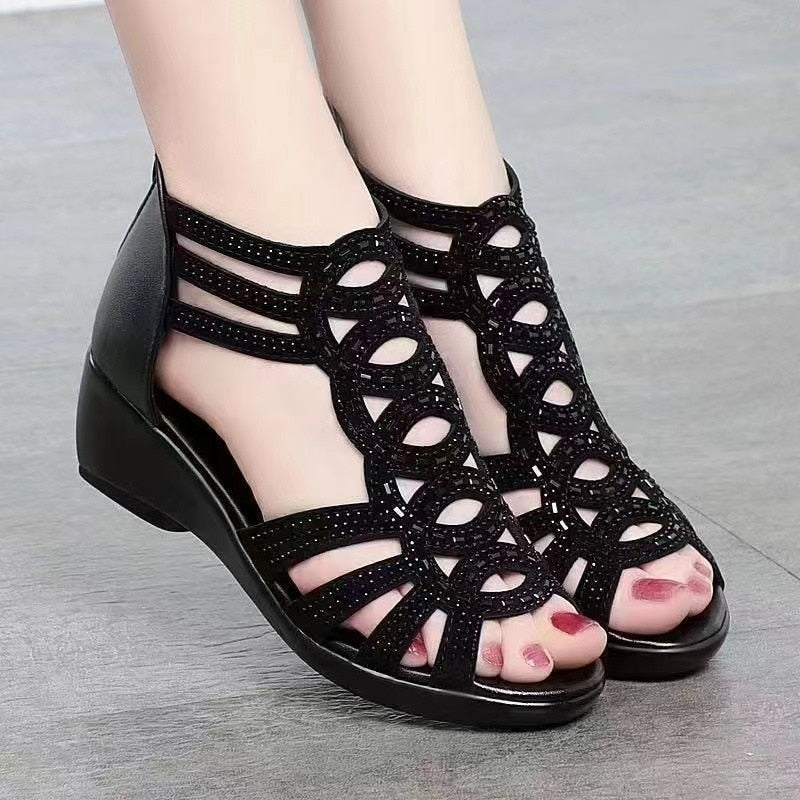 Gladiator Women Sandals Breathable Female Sandals Outdoor Soft Women's Casual Shoes Roma Fashion Flats summer