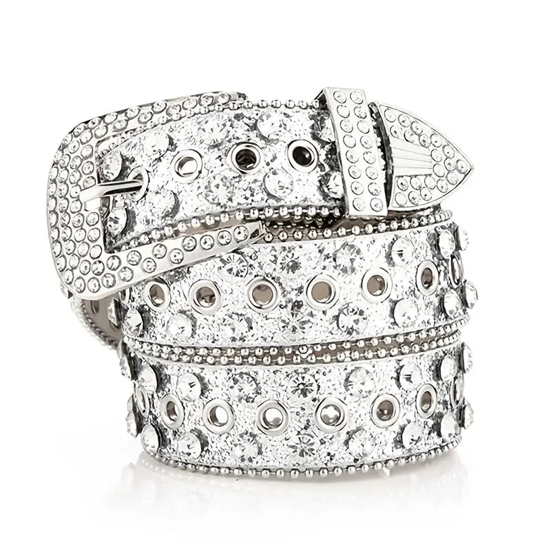 Gorgeous Rhinestone Studded Belt - Perfect Gift for Her on Valentine's Day or Wedding Party! Silver 100CM