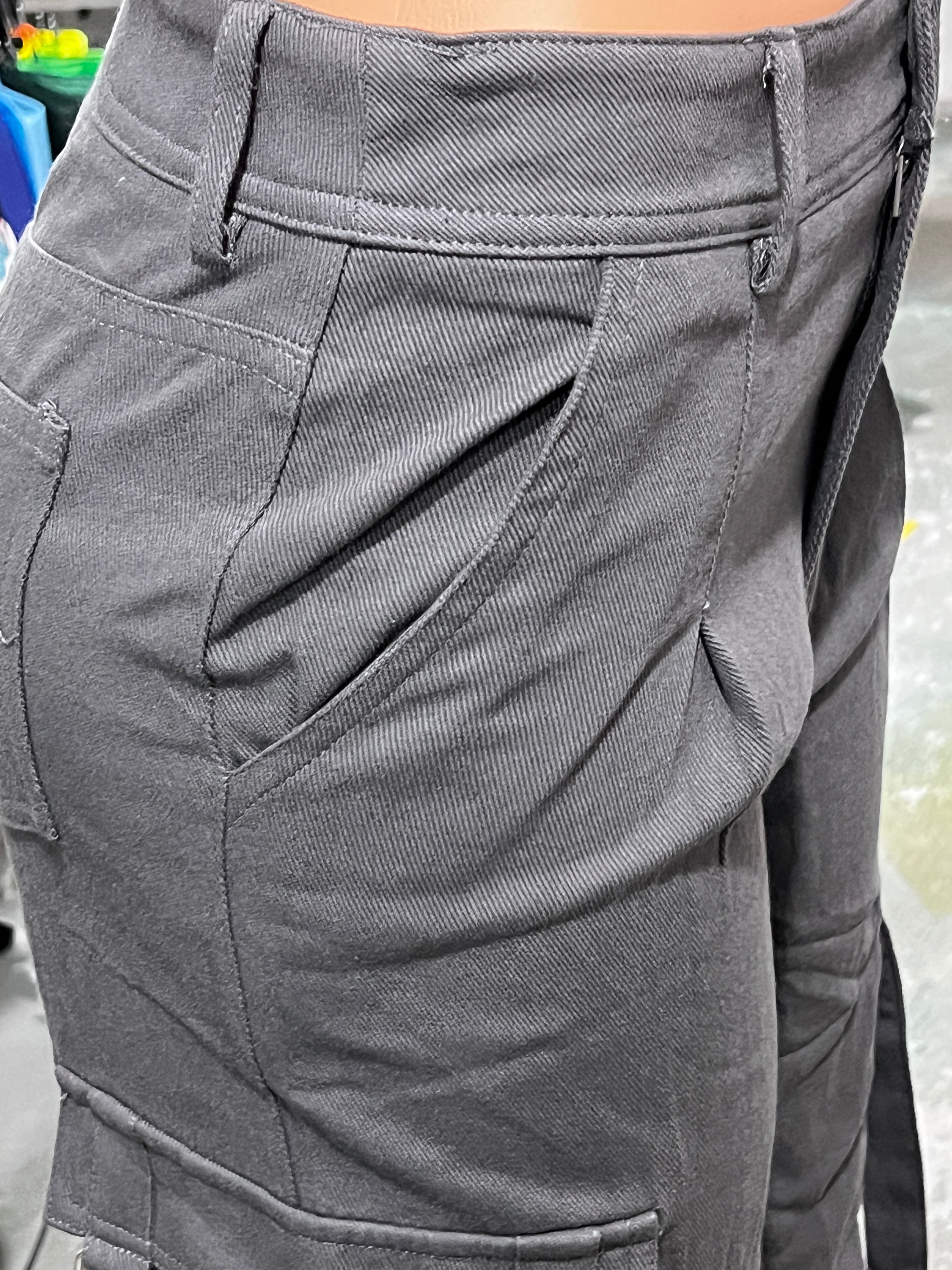 Green Cargo Pants Pocket Design High Waist Button Solid Color Pants 2024 Summer New Fashion Loose Women's Pants Streetwear