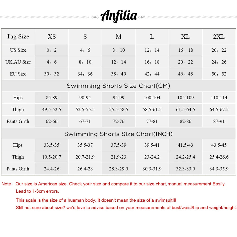 Anfilia Swimming Pants for Women High Waisted Swim Pants Swim Leggings Swim Tights