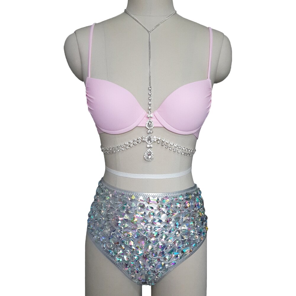 Sexy Push Up Bikini Luxury Rhinestone Diamond Swimsuit Hand Sewing Crystal Women's Swimwear Summer Beach Wear Biquini