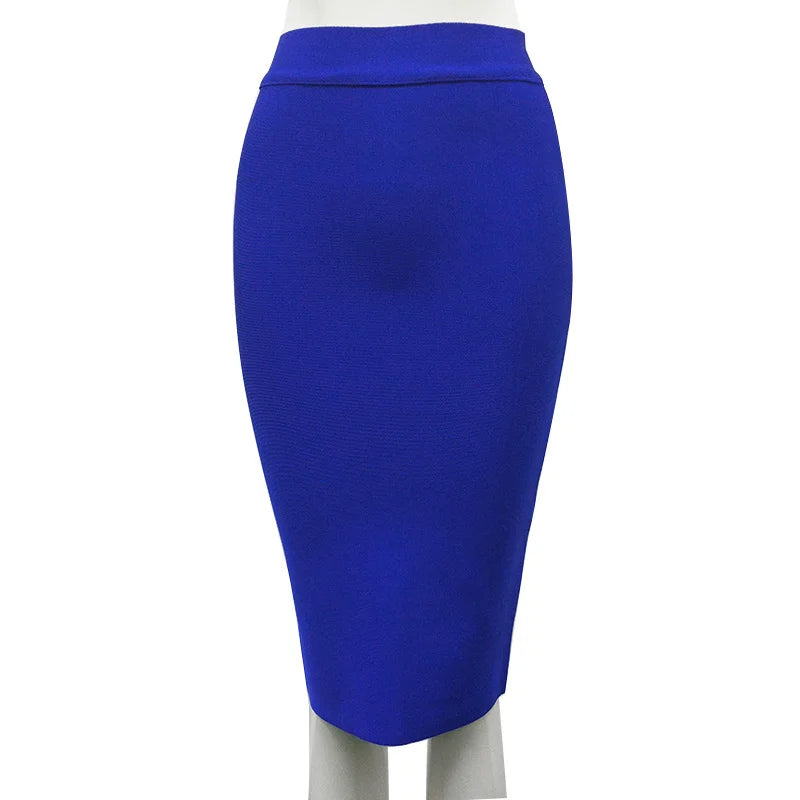 16 Colors Tight Pink Green Black Rayon Knee Length Bandage Skirt Night Club Party Skirt No 14 color