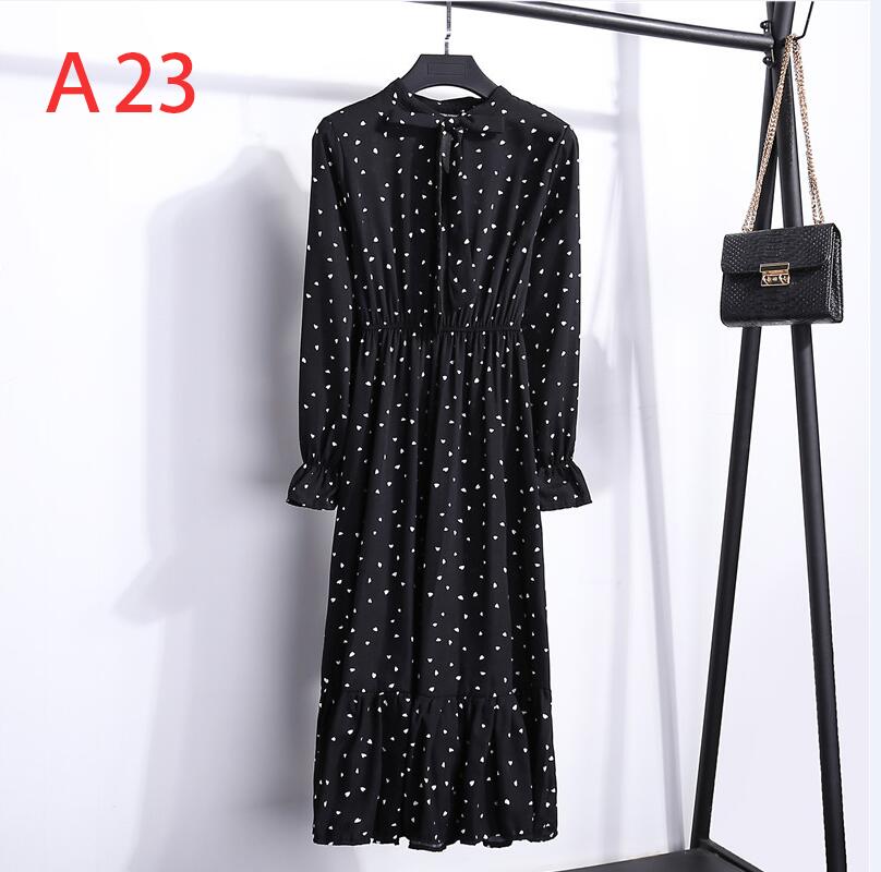 Robe chemise en mousseline de soie, grande taille, vêtements pour femmes, manches longues, nœud rouge, Floral, soirée en Club, automne hiver