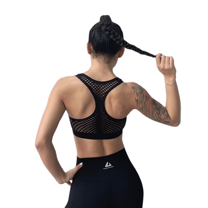 Women Gym Fitness Underwear Hollow Breathable Sexy Running Yoga Bra Athletic Sportswear Ladies Sports Bra Push Up Crop Tops