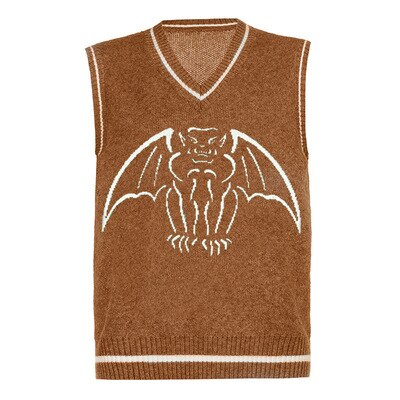 Y2K Oversized Sweater Pullover Ladies Casual Loose Printed Knitted Sweater Retro College Style Halloween Street Fall Winter 2021