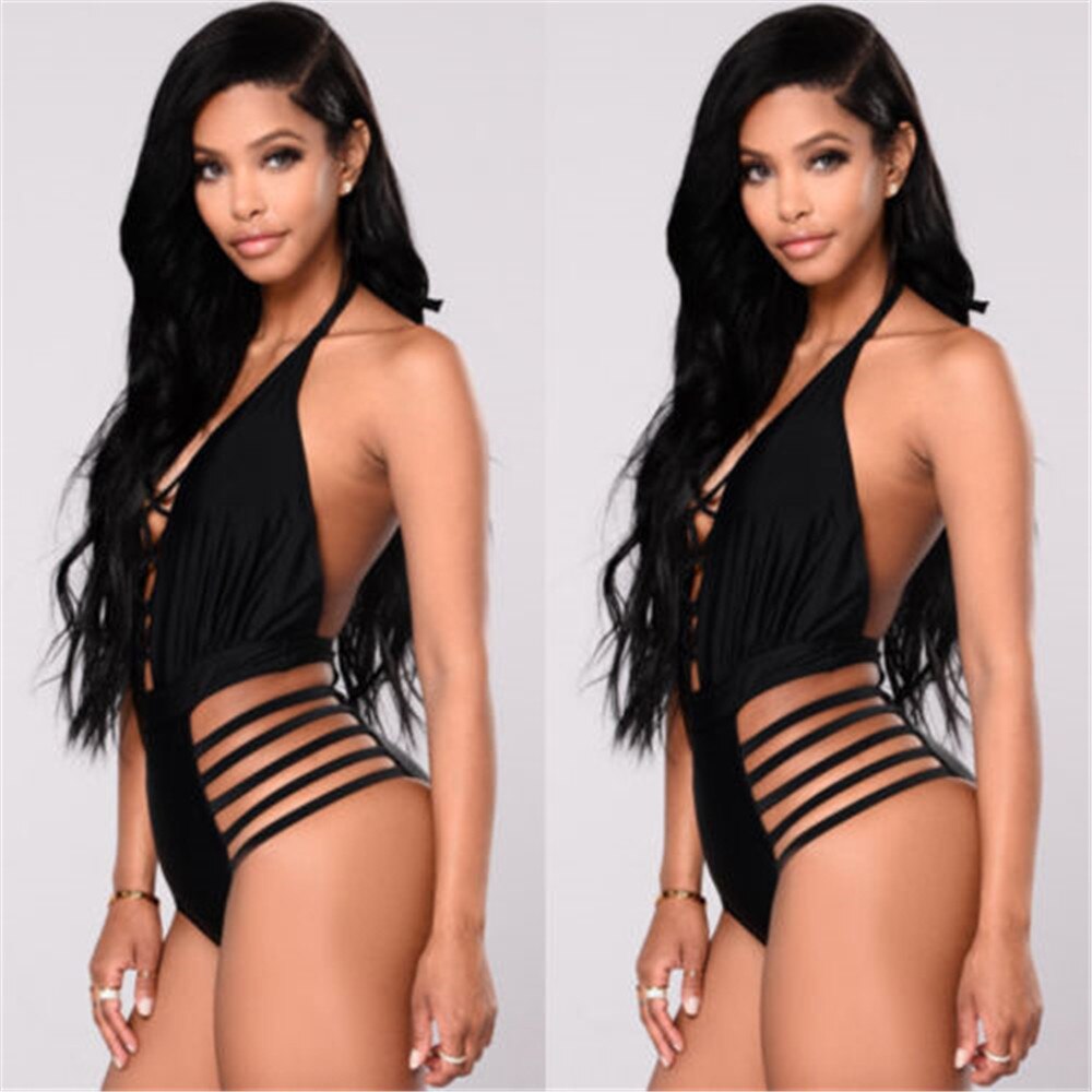 Sexy Fashion Womens One-piece Bandage Swimsuit Swimwear Push Up Monokini Bathing Suit Bikini