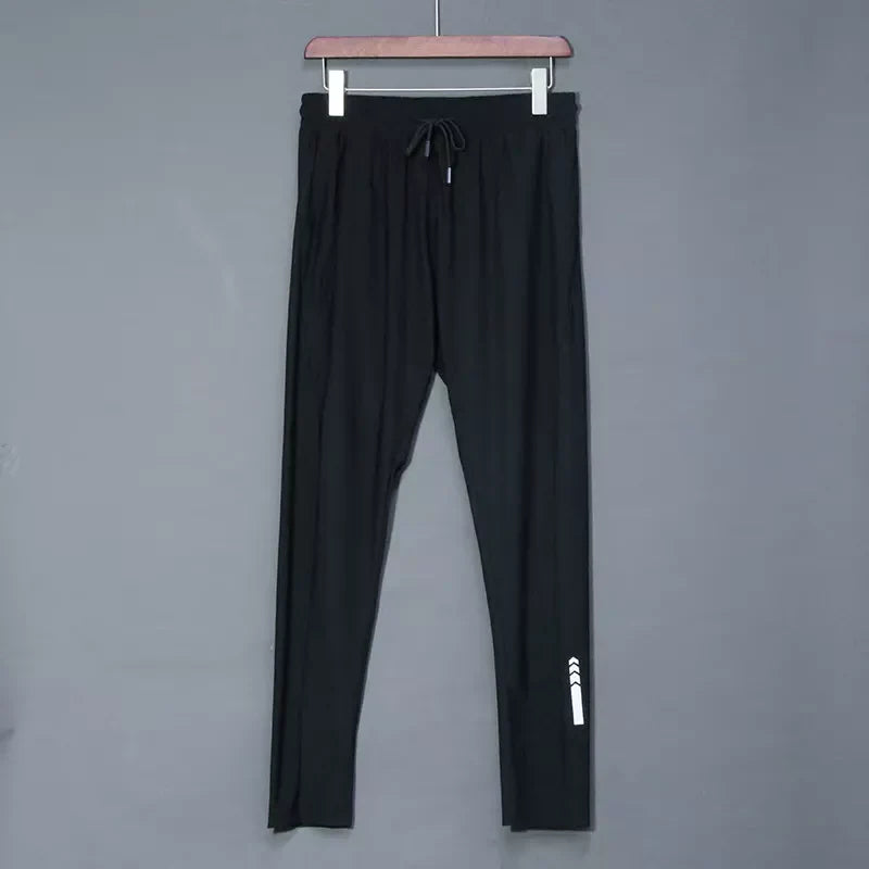 Summer Elastic Men Running Sport Pants Jogging Sweatpants Casual Outdoor Training Gym Fitness Trousers black