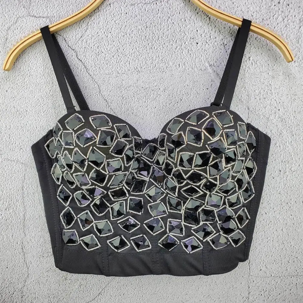 Red Mantual Beading Two Pieces Set Rayon Bandage Elegant Club Party Dress