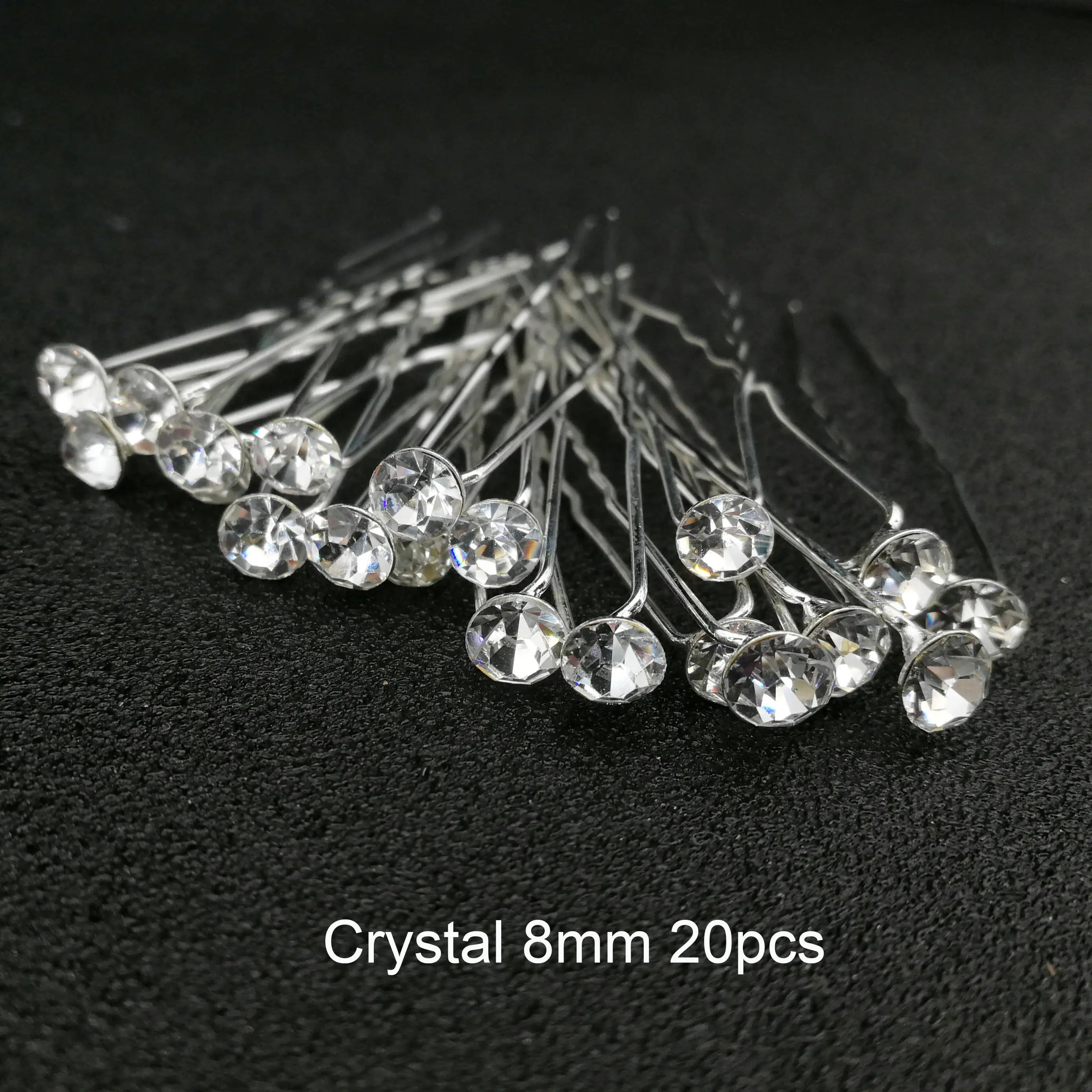 Women U-shaped Pin Metal Barrette Clip Hairpins Simulated Pearl Bridal Tiara Hair Accessories Wedding Hairstyle Design Tools Crystal 20pcs