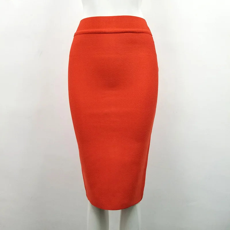 16 Colors Tight Pink Green Black Rayon Knee Length Bandage Skirt Night Club Party Skirt No 8 color