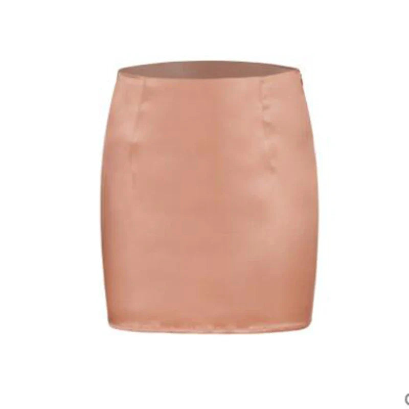 Y2k Satin Silk Skirt Women High Waist Summer Mini Skirt New Skinny Stretchy Sexy Ladies Black Office Pencil Skirts