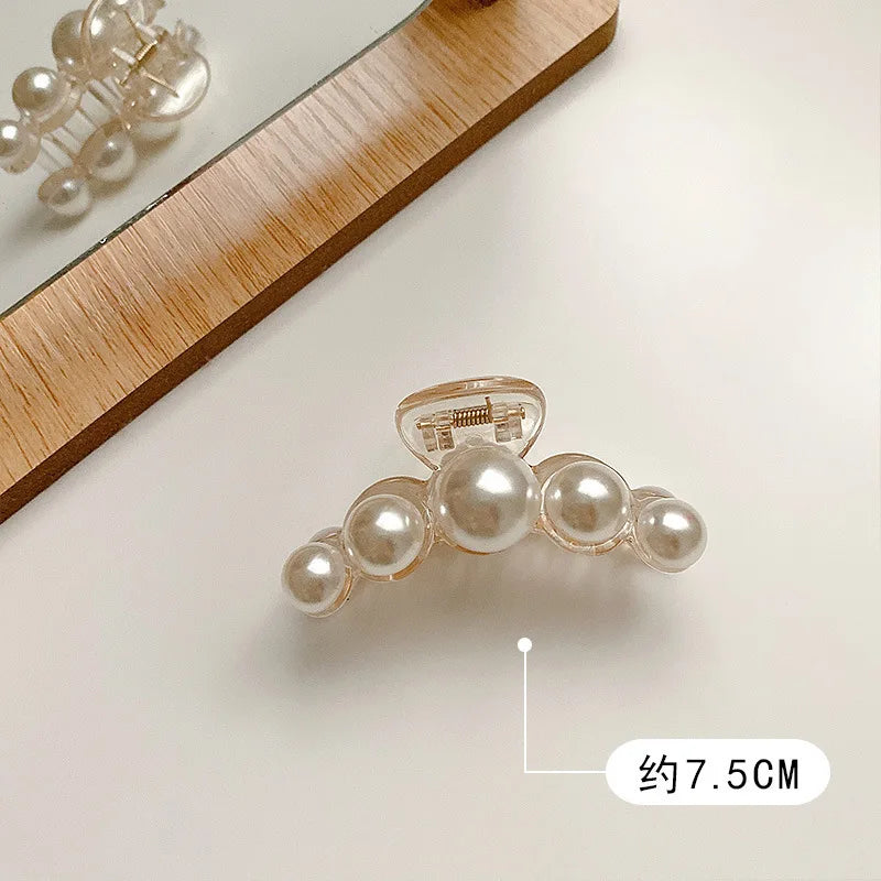 Kshmir New style exaggerated large beads acrylic hair clip large make-up hair styling hairpin female hair pearl hair accessories 2