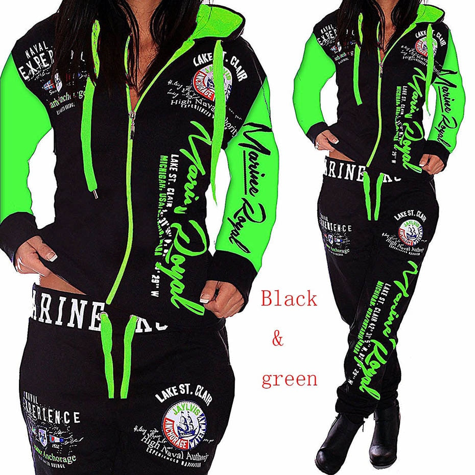 Women 2PCS Sportwear Autumn Winter Female Suit Fashion Hooded Joggers Women's Sports Suit Sets women's tracksuit set
