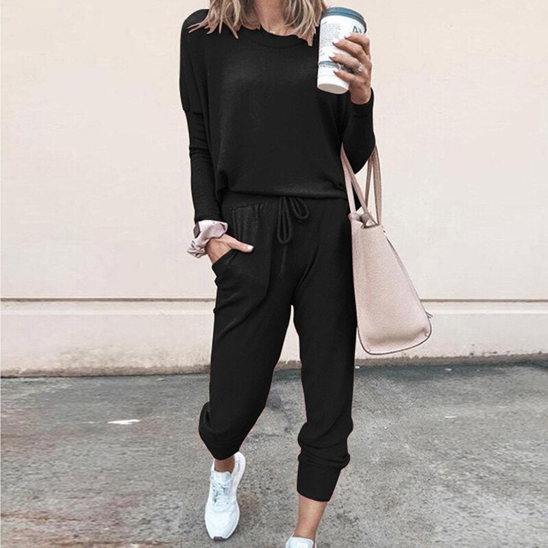 Women Athletic Tracksuit Summer Running Set Zipper Jogging Sportswear For Female Hooded Sweat Suit Casual Loose black