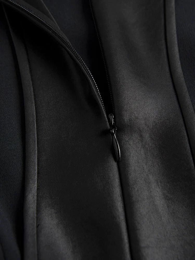 Spring Black Extra Long Faux Leather Tank Dress Autumn Elegant Stylish Backless Maxi Dresses for Women Clothing 2021