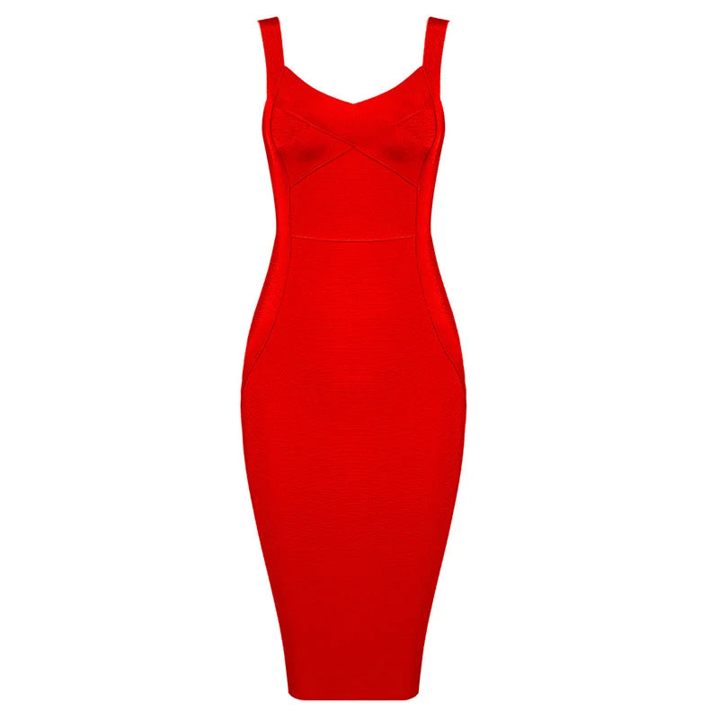 Women Sleeveless Rayon Bandage Dress Celebrity Elegant Green Purple Pink Bodycon Cocktail Party Dress Vestidos Red