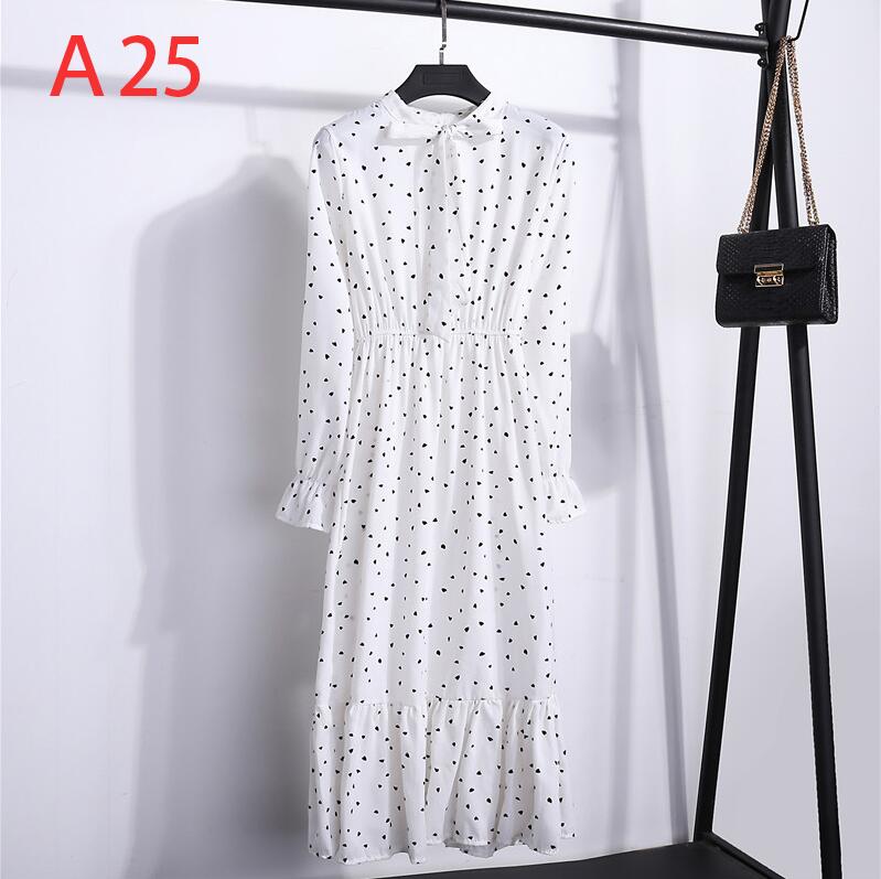 Robe chemise en mousseline de soie, grande taille, vêtements pour femmes, manches longues, nœud rouge, Floral, soirée en Club, automne hiver