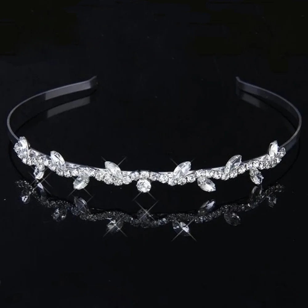 AINAMEISI Fashion Bridal Hair Accessories For Women Hairbands Pearl Crystal Rhinestone Wedding Crown Tiara Wedding Hair Jewelry 2