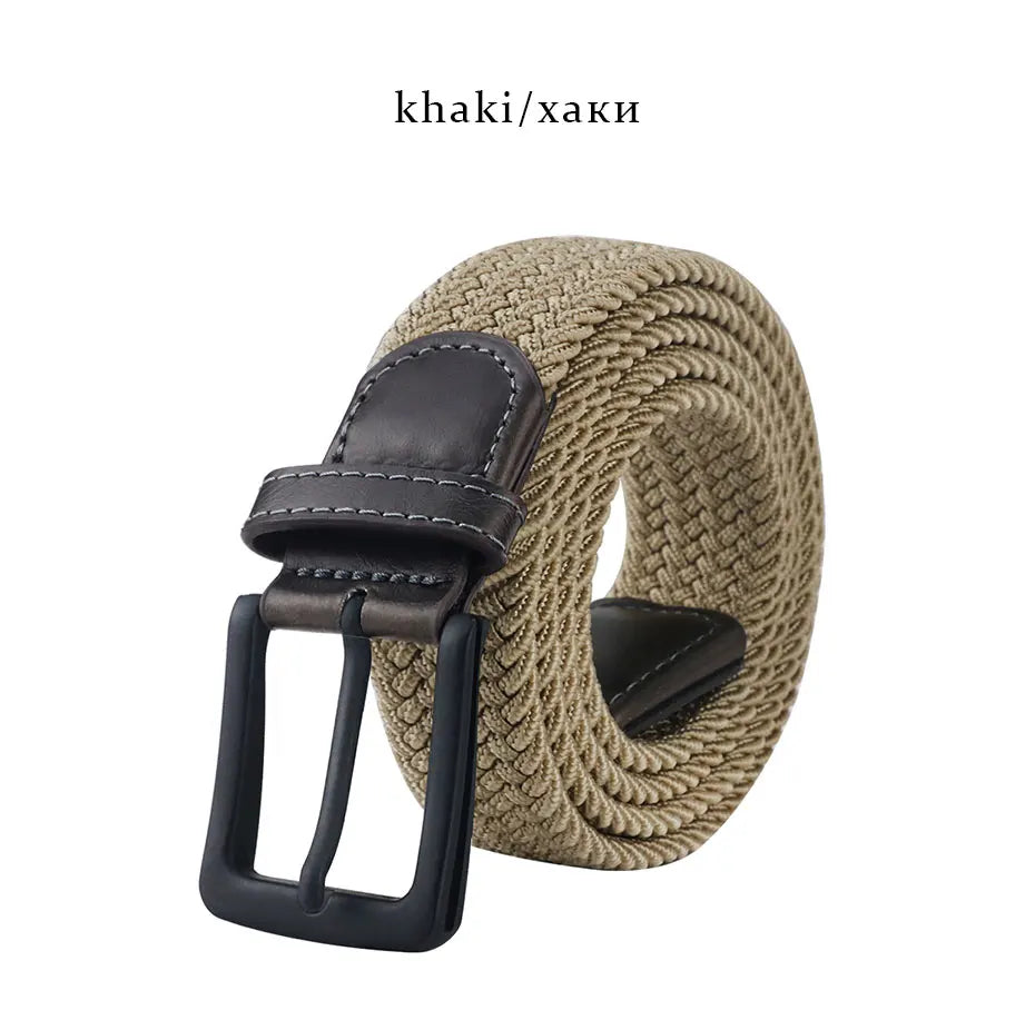 MaiKun Canvas Belts for Men Fashion Metal Pin Buckle Military Tactical Strap Male Elastic Belt for Pants Jeans