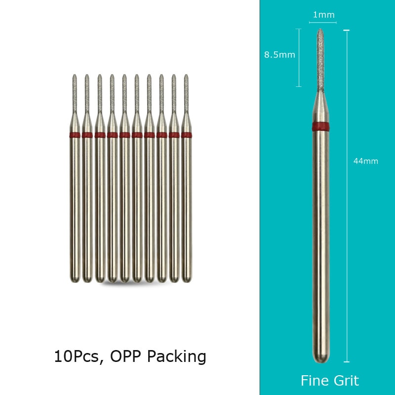 HYTOOS 10pcs/Set Nail Drill Bits Diamond Cutters for Manicure Cuticle Burr Milling Cutter for Pedicure Nails Accessories Tools GA010085D-F(D)