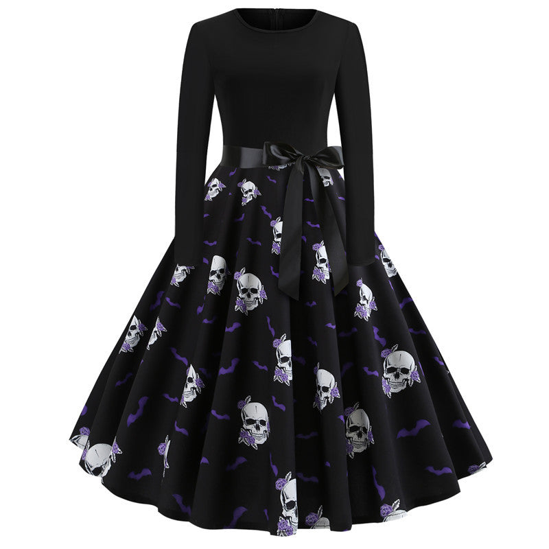 Halloween Print Long Sleeve Dress JY13071 style