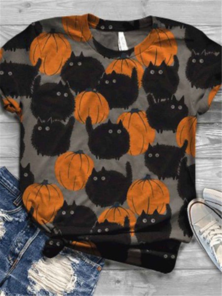 Halloween print short sleeve