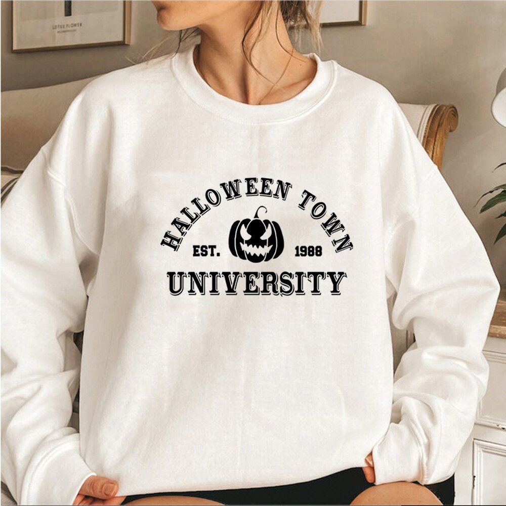 Halloweentown University Crewneck Sweatshirt Halloween Town Est 1998 Pullovers Fall Halloween Hoodies Pumpkin Sweatshirts Hoodie