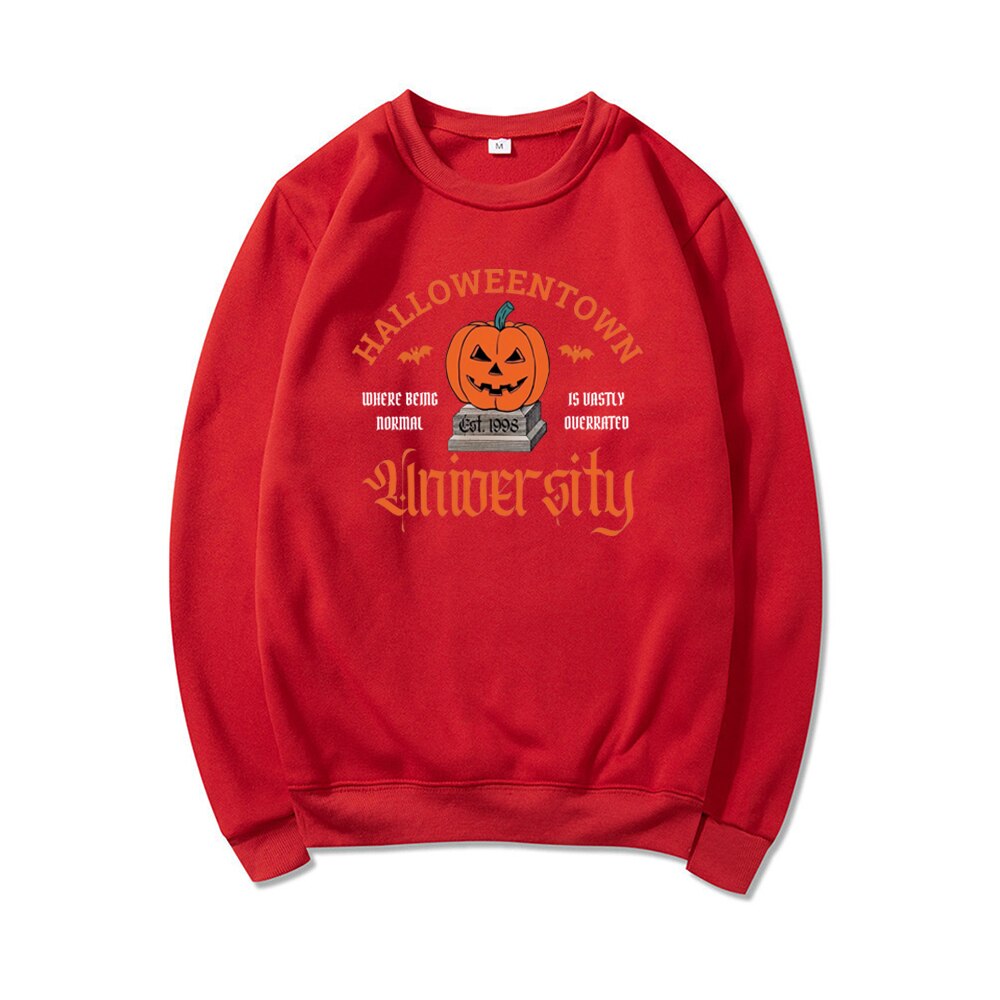 Halloweentown University Sweatshirt Halloweentown Est 1998 Pullover Fall Halloween Sweatshirt Vintage Halloween Town Hoodie Tops Red