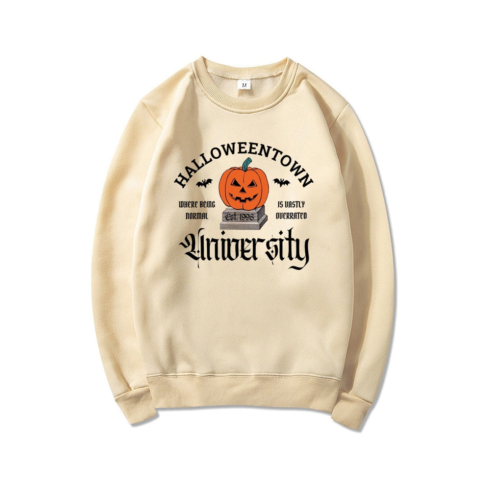 Halloweentown University Sweatshirt Halloweentown Est 1998 Pullover Fall Halloween Sweatshirt Vintage Halloween Town Hoodie Tops Khaki