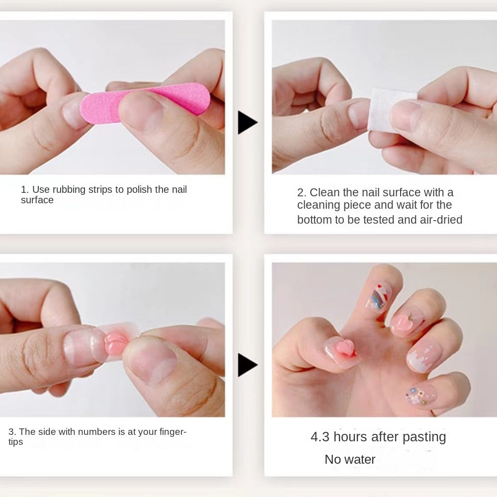 Handmade Beauty Nails Pressed on Design DecorationKawaii Barbie Handmade Nails Fake Nails Design Full Cover Artificial Manicuree Wearable Orange Nail Store