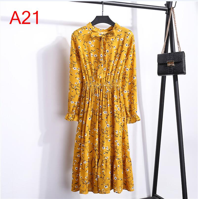 Robe chemise en mousseline de soie, grande taille, vêtements pour femmes, manches longues, nœud rouge, Floral, soirée en Club, automne hiver