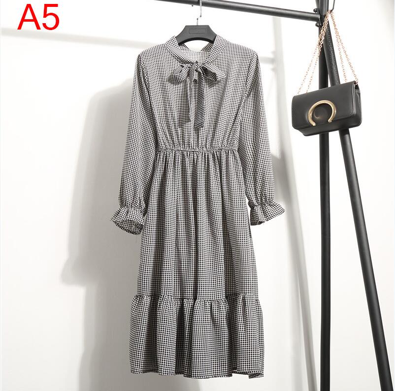 Robe chemise en mousseline de soie, grande taille, vêtements pour femmes, manches longues, nœud rouge, Floral, soirée en Club, automne hiver