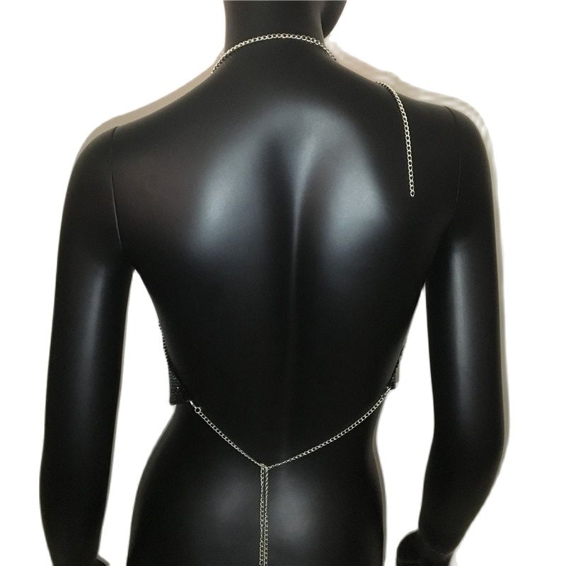 Women 2024 Sexy Metal Sequined Tank Camis Summer Gold Silver Backless Cropped Glitter Beach Club Show Wear Tank Tops