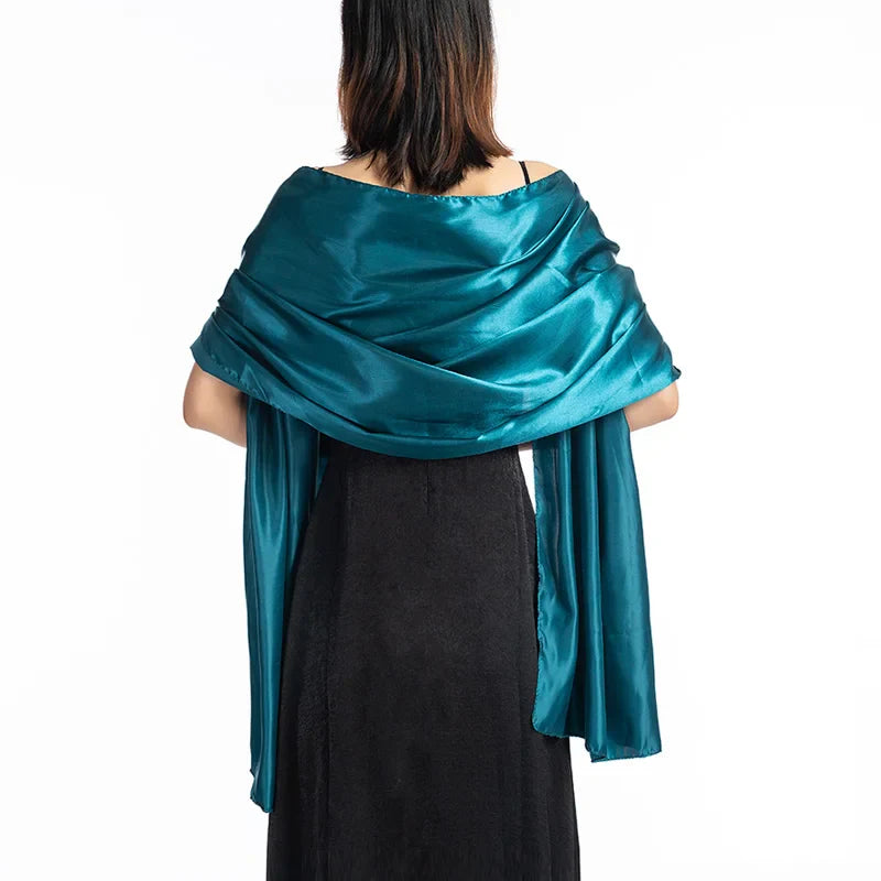 19 Colors Women Evening Wraps Shawls 240*70cm Satin Long Formal Wedding Party Ladies Bolero 2 Size Can Choose