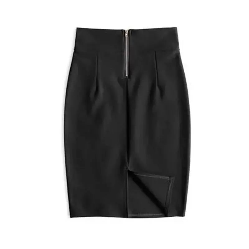 Faldas Mujer Moda 2022 Fashion High Waist Black Bodycon Skirts Midi Zipper Elastic Korean Elegant Sexy Y2k Office Pencil Skirt black One Size