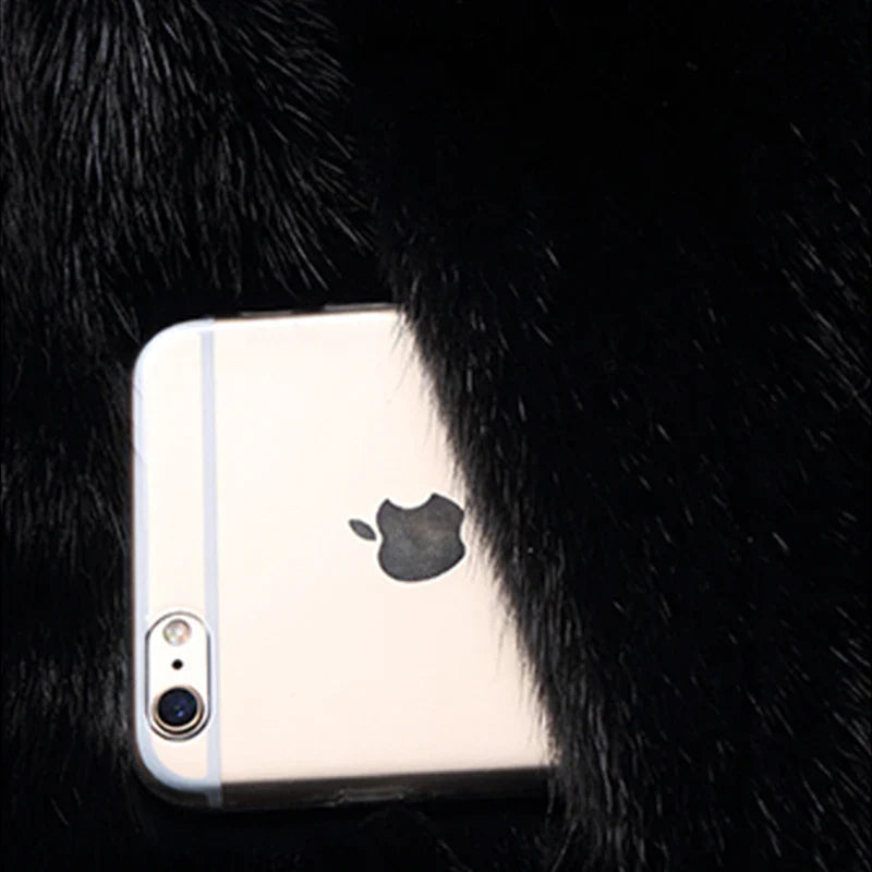 Winter Black Warm Thick Hairy Soft Faux Mink Fur Coat Women with Hood Elegant Luxury Fluffy Jacket 2022 4xl 5xl 6xl 7xl