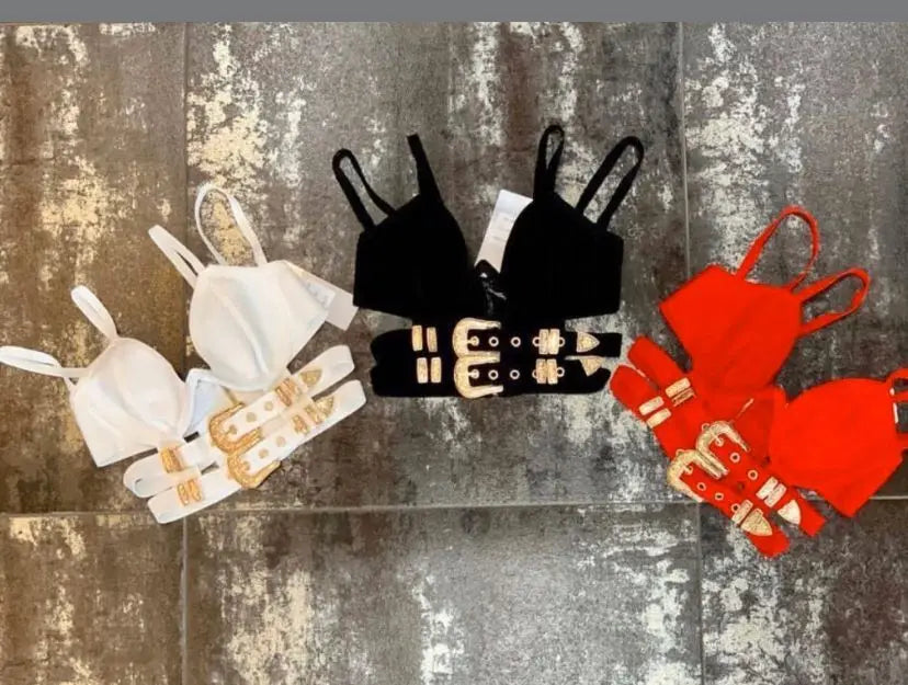 Celebrity Black Red White Sleeveless Button Short Bandage Top Bodycon Sexy Top Wear