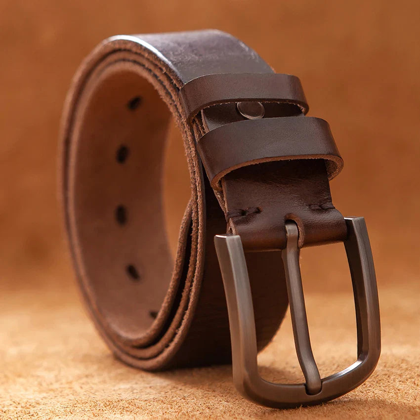 Top Cow genuine leather belts for men luxury designer high quality fashion style vintage brown cowboy male belt coffee