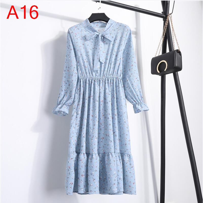 Robe chemise en mousseline de soie, grande taille, vêtements pour femmes, manches longues, nœud rouge, Floral, soirée en Club, automne hiver