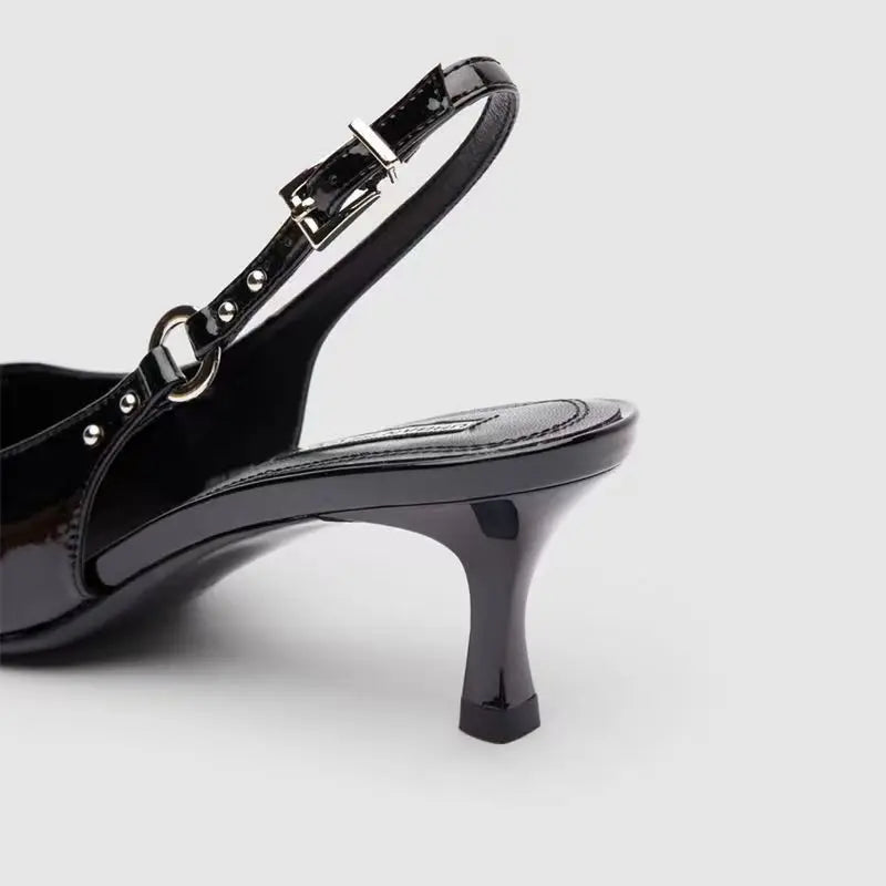 High Heel Sandals Buckle Punk Style Stiletto Pointed Toe Sexy Fashion Women's Shoes Luxury Sandals Women Designers