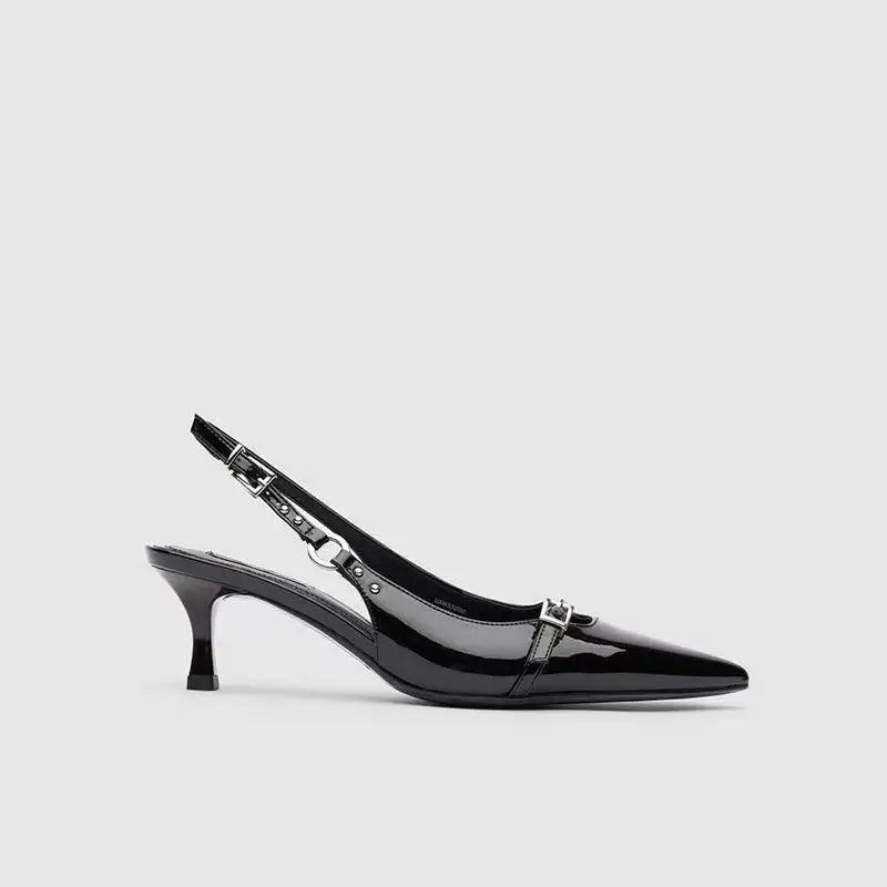 High Heel Sandals Buckle Punk Style Stiletto Pointed Toe Sexy Fashion Women's Shoes Luxury Sandals Women Designers