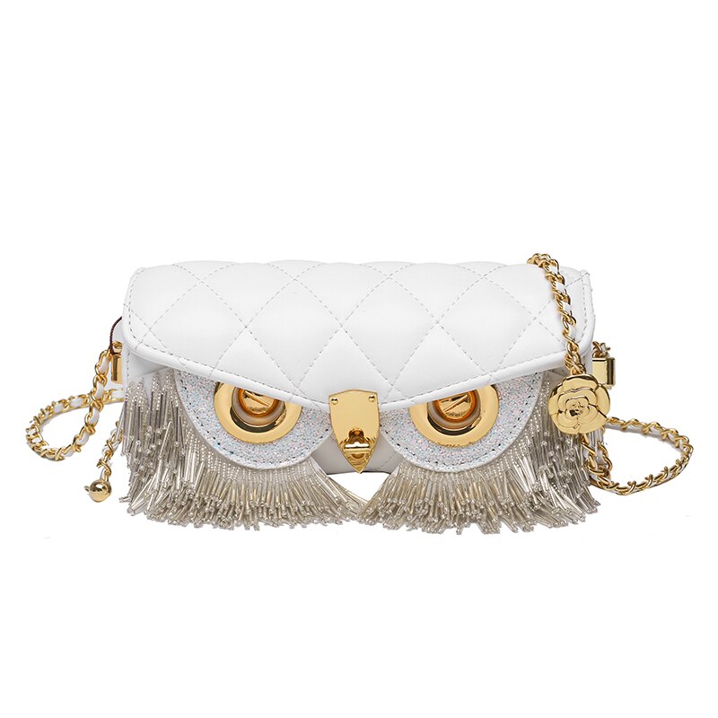 High Quality Women's Bag Fashion Owl Purses and Handbags Chain One Shoulder Messenger Bag Luxury Designer Tassel Bags for Women AMAIO