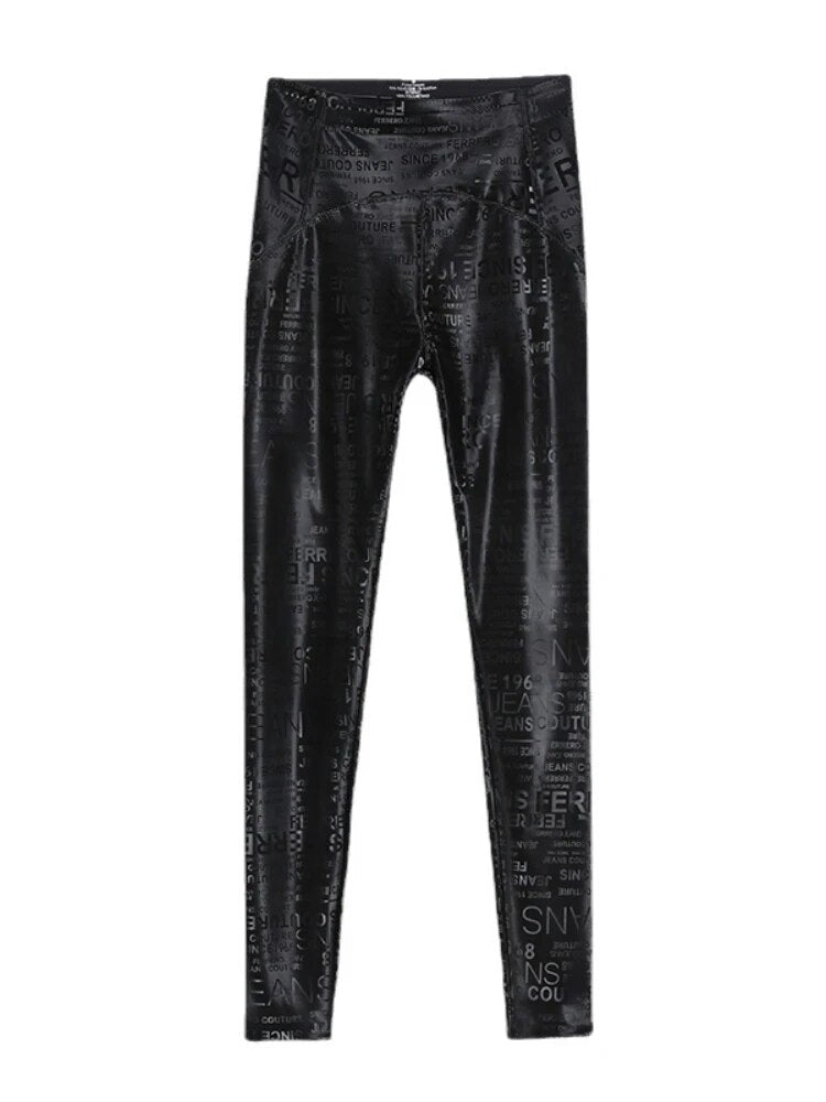 High Waist Leggings Women 2024 Autumn/Winter New Sexy Women PU Pant Black High Waist Pencil Pants Leggings Women Streetwear Yoga