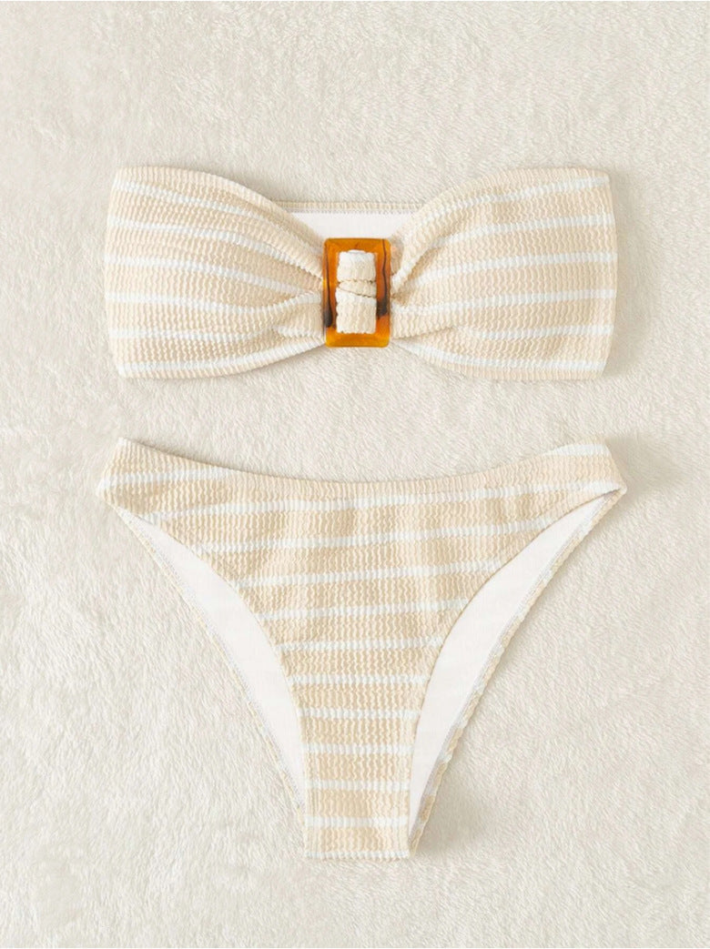 High Waist Split Bikini Women's Swimwear Yellow